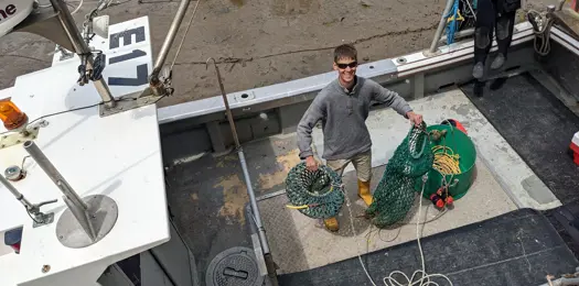 Glade fiskere og skånsomt fangede fisk og bunddyr
